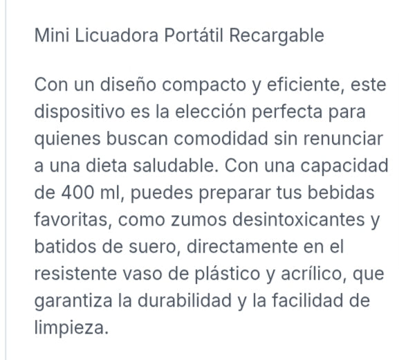 Mini licuadora portátil
